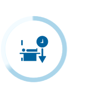 Icon representing reduction in poor patient preparation with patient engagement management.