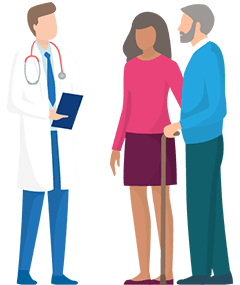 Hasta çiftle konuşan doktor