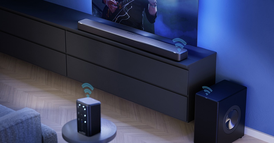 Philips Ambilight TV surround feature in use