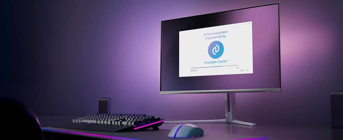 Philips Evnia monitörü, Precision Center için kuruldu
